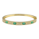 4 EMERALDS DIAMOND BANGLE