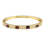 4 RUBIES DIAMOND BANGLE