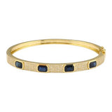 4 SAPPHIRES DIAMOND BANGLE