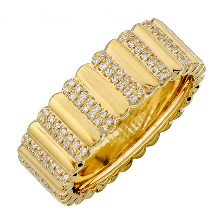 FLUTED DIAMOND LINES RING