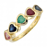 MULTICOLOR SAPPHIRE HEART RING