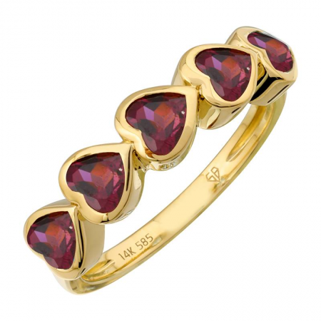 HEART SHAPED RHODOLITE RING