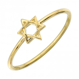 GOLD JEWISH STAR RING