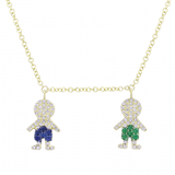 SAPPHIRE AND EMERALD BOYS NECKLACE