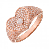 ALL DIAMOND HEART SIGNET RING