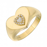 HEART DIAMOND SIGNET RING