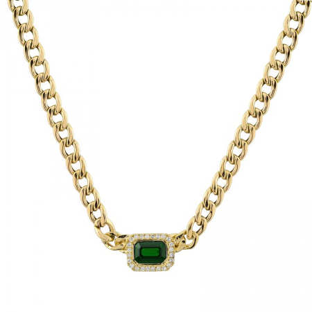 EMERALD CUBAN LINK NECKLACE