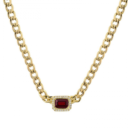 RUBY CUBAN LINK NECKLACE