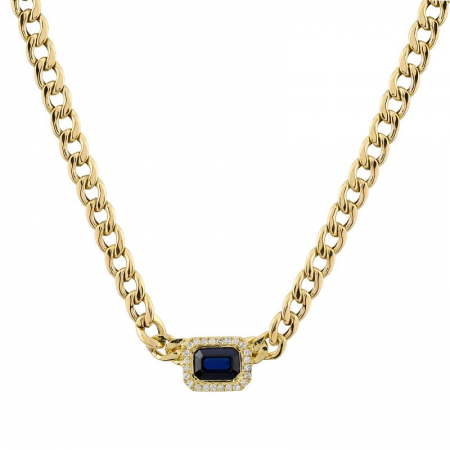 SAPPHIRE CUBAN LINK NECKLACE