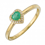EMERALD DIAMOND HEART RING