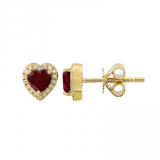RUBY HEART STUDS