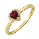 RUBY DIAMOND HEART RING