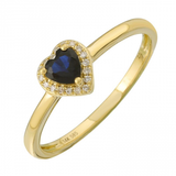 BLUE SAPPHIRE DIAMOND HEART RING
