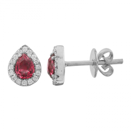 RUBY PEAR STUDS