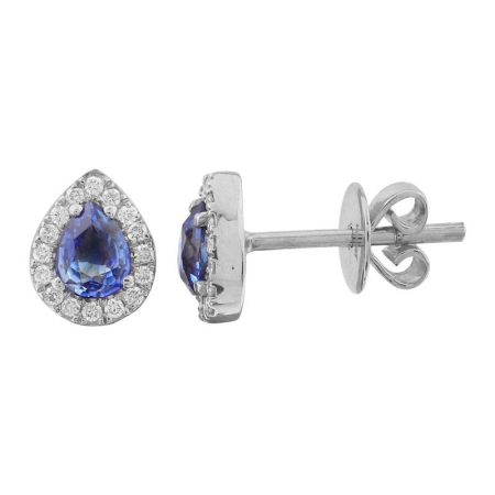 BLUE SAPPHIRE PEAR STUDS