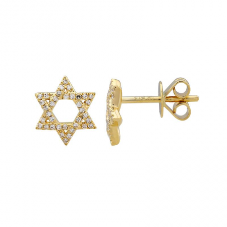 DIAMOND JEWISH STAR STUDS