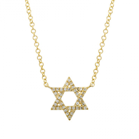 SMALL DIAMOND JEWISH STAR NECKLACE