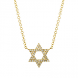 SMALL DIAMOND JEWISH STAR NECKLACE