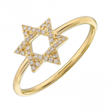 DIAMOND JEWISH STAR RING