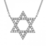 LARGE DIAMOND JEWISH STAR NECKLACE