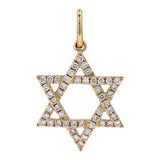 LARGE DIAMOND JEWISH STAR CHARM