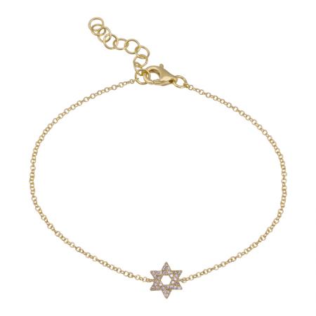 DIAMOND JEWISH STAR BRACELET