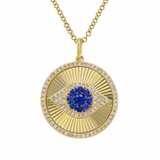 FLUTED EVIL EYE NECKLACE
