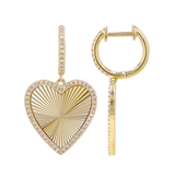 FLUTED HEART DROP EARRINGS