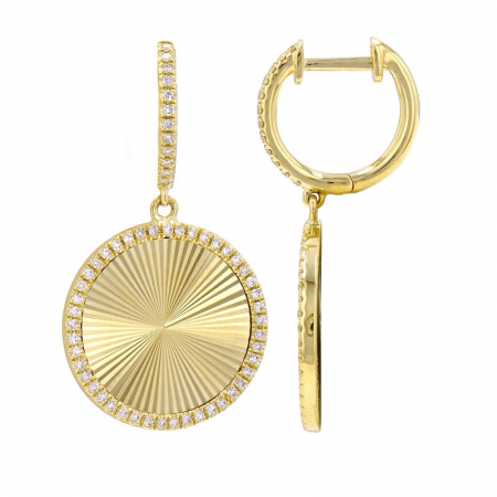 FLUTED CIRCLE DROP EARRINGS