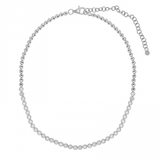 BEZEL SET HALFWAY TENNIS NECKLACE