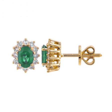 EMERALD FLOWER STUDS