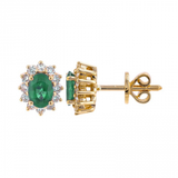 EMERALD FLOWER STUDS