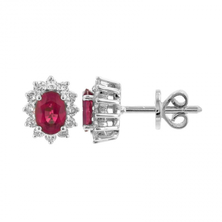 RUBY FLOWER STUDS