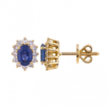 BLUE SAPPHIRE FLOWER STUDS
