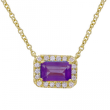 EMERALD CUT AMETHYST NECKLACE