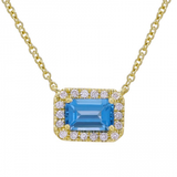 EMERALD CUT BLUE TOPAZ NECKLACE