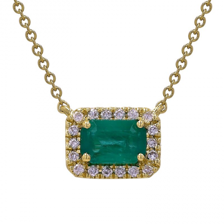 EMERALD CUT EMERALD NECKLACE