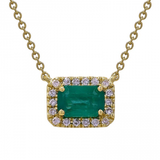 EMERALD CUT EMERALD NECKLACE