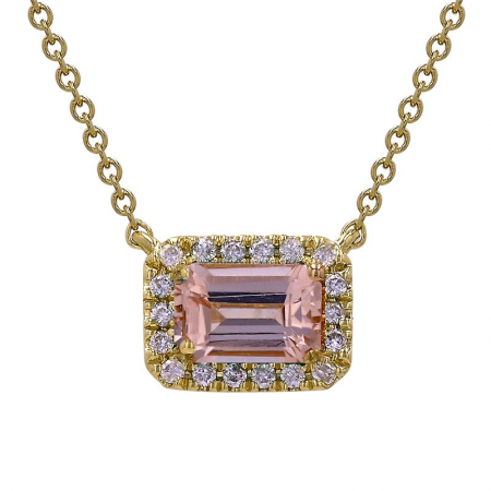 EMERALD CUT MORGANITE NECKLACE