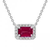 EMERALD CUT RUBY NECKLACE