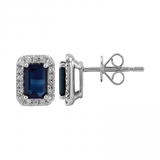 BLUE SAPPHIRE SQUARE STUDS