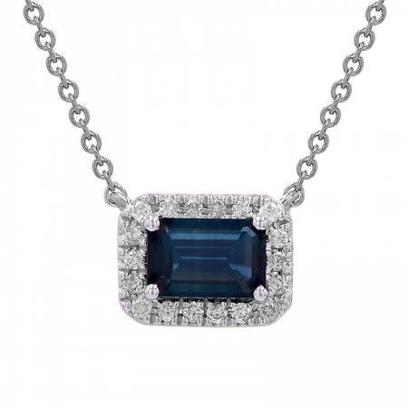 EMERALD CUT SAPPHIRE NECKLACE
