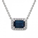 EMERALD CUT SAPPHIRE NECKLACE