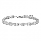 ILLUSION EMERALD DIAMOND TENNIS BRACELET