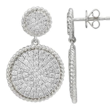 CIRCLE PAVE DROP EARRINGS