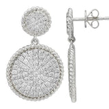 CIRCLE PAVE DROP EARRINGS