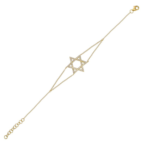 DOUBLE ROW JEWISH STAR BRACELET