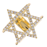 LARGE DIAMOND JEWISH STAR RING