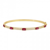 TWO ROW RUBY DIAMOND BANGLE