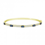TWO ROW SAPPHIRE DIAMOND BANGLE